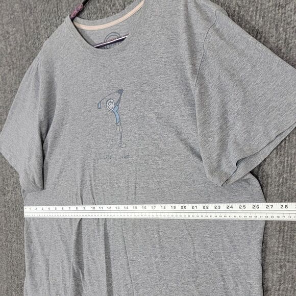 Life Is Good T-Shirt Mens XXL Gray Short Sleeve Smiling Golfer Golfing Tee - Picture 6 of 11